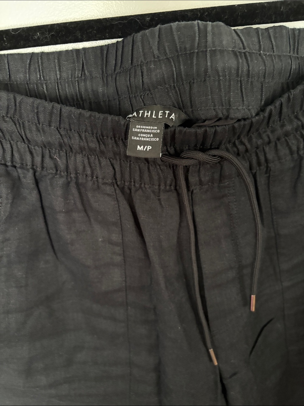 Athleta Black Wide-Leg Drawstring Pants